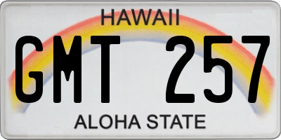 HI license plate GMT257