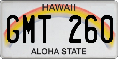 HI license plate GMT260