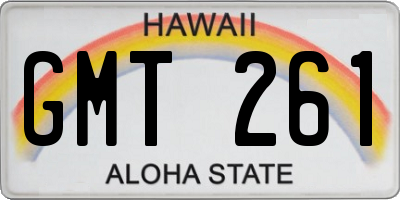 HI license plate GMT261