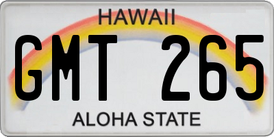 HI license plate GMT265