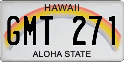 HI license plate GMT271