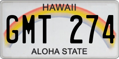 HI license plate GMT274