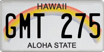 HI license plate GMT275