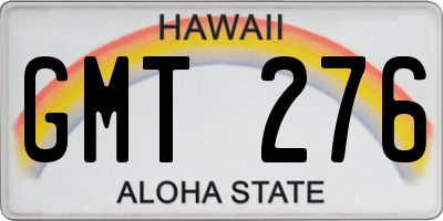 HI license plate GMT276