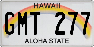 HI license plate GMT277
