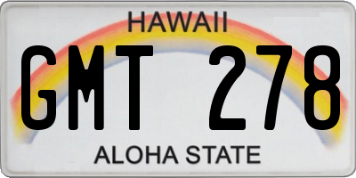 HI license plate GMT278
