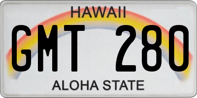HI license plate GMT280