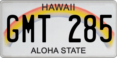 HI license plate GMT285