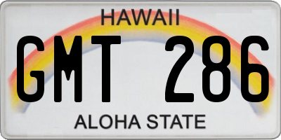 HI license plate GMT286