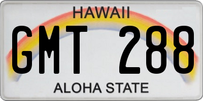 HI license plate GMT288