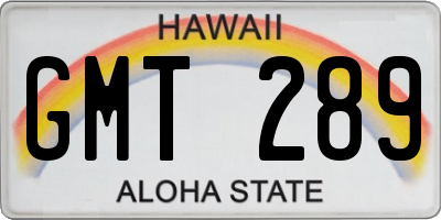 HI license plate GMT289