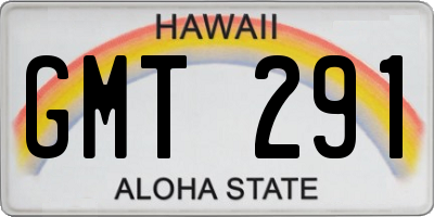 HI license plate GMT291