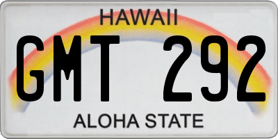 HI license plate GMT292
