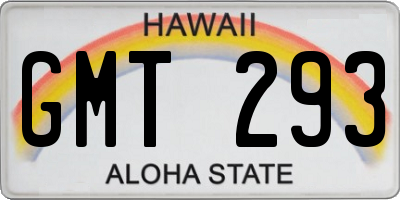 HI license plate GMT293