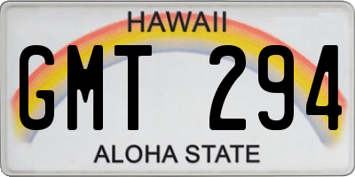HI license plate GMT294