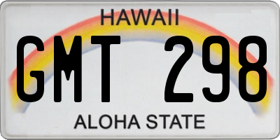HI license plate GMT298