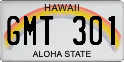 HI license plate GMT301