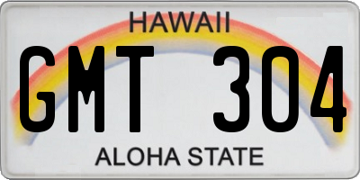 HI license plate GMT304
