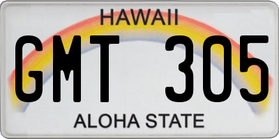 HI license plate GMT305