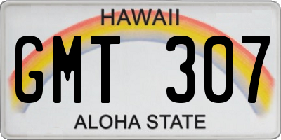 HI license plate GMT307