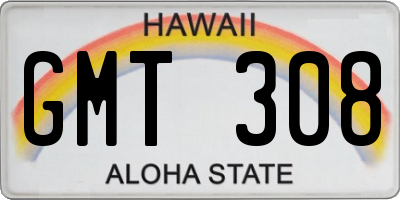 HI license plate GMT308