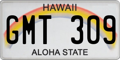 HI license plate GMT309