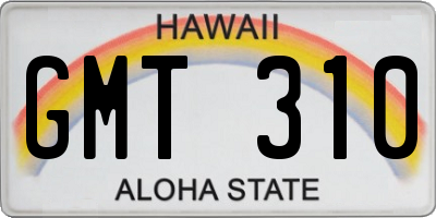 HI license plate GMT310