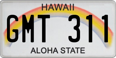 HI license plate GMT311