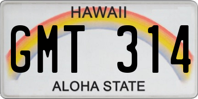 HI license plate GMT314