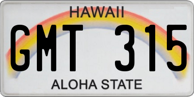 HI license plate GMT315