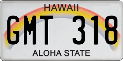 HI license plate GMT318