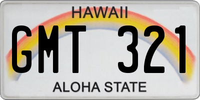 HI license plate GMT321