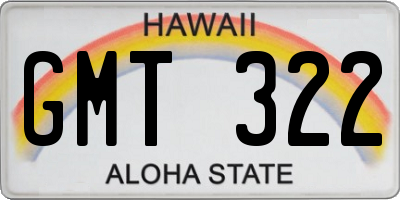 HI license plate GMT322