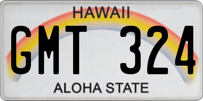 HI license plate GMT324