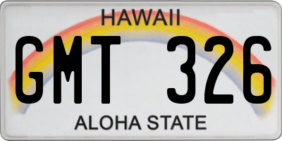 HI license plate GMT326