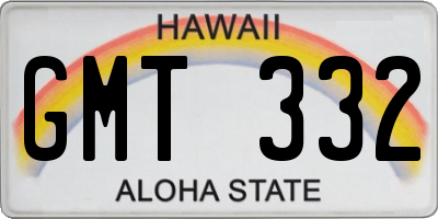 HI license plate GMT332
