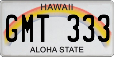 HI license plate GMT333
