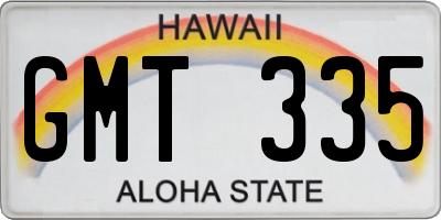 HI license plate GMT335