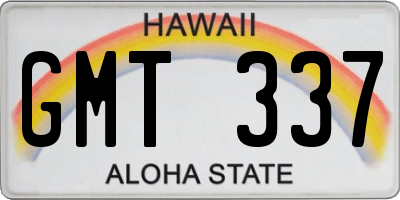 HI license plate GMT337