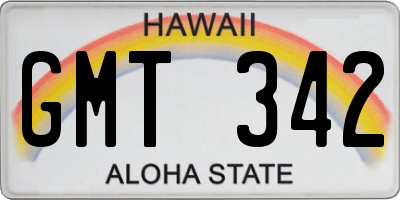HI license plate GMT342