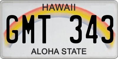 HI license plate GMT343