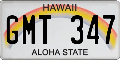 HI license plate GMT347