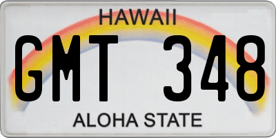 HI license plate GMT348