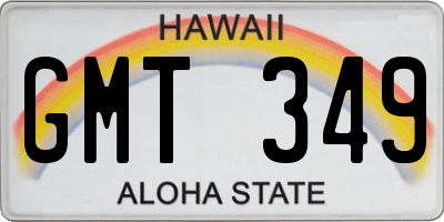 HI license plate GMT349