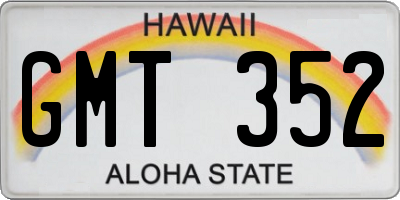 HI license plate GMT352
