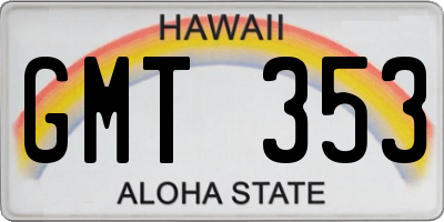 HI license plate GMT353