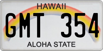 HI license plate GMT354