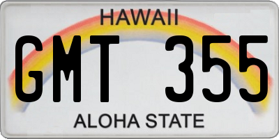 HI license plate GMT355