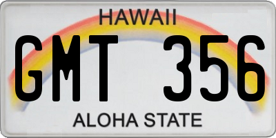 HI license plate GMT356