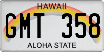 HI license plate GMT358